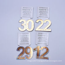 2015 custom gold color numbers design souvenir metal fridge magnet